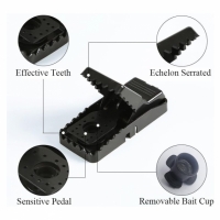 Set 6 capcane reutilizabile pentru soareci, 11.2 x 4.8 cm, negru, Vivo WMT6